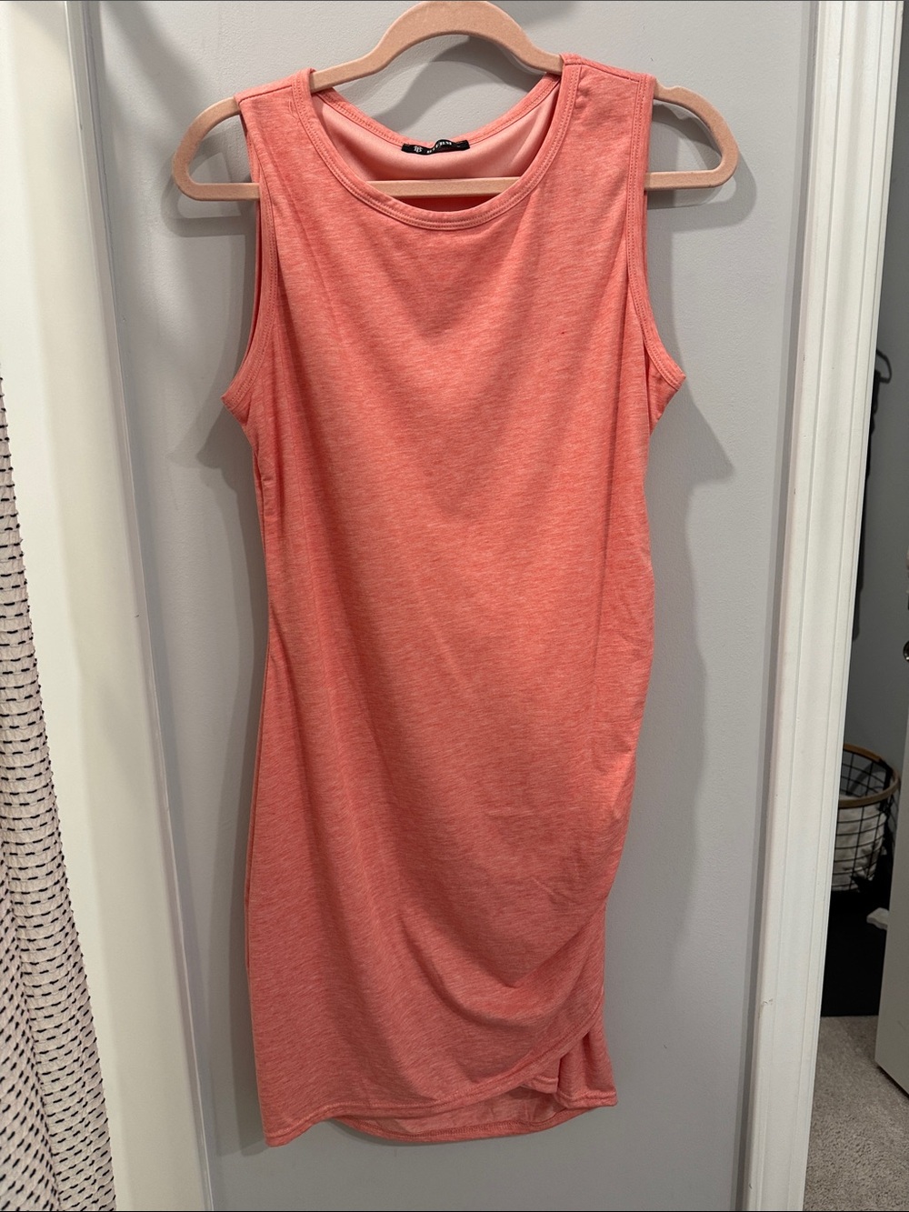 Coral Sleeveless Midi Tank Dress